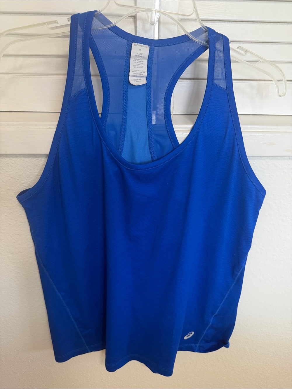 Asics Blue Racerback Workout Tank - Mesh Back